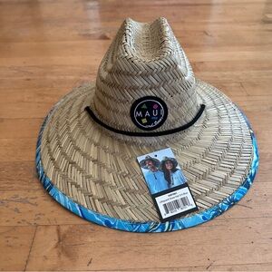 NWT Maui & Sons Straw Sun Hat Unisex UPF 50+